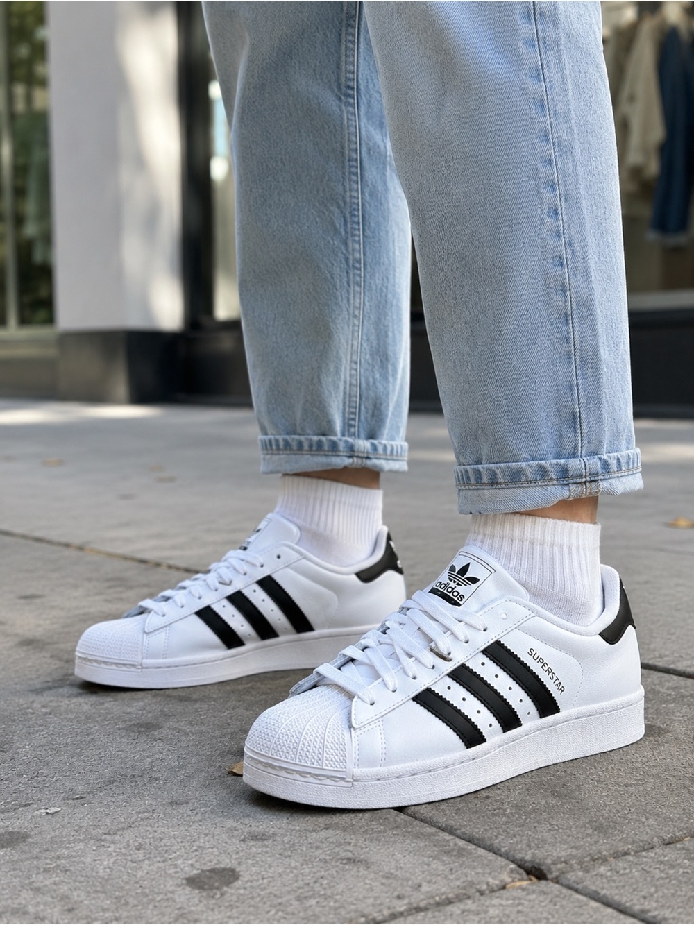 Adidas Superstar II J Youth 7 / Women’s 8 White Black Sneakers NWT